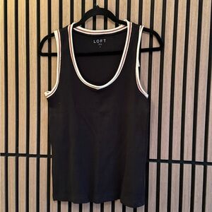 LOFT Black Tank with White and Red Trim